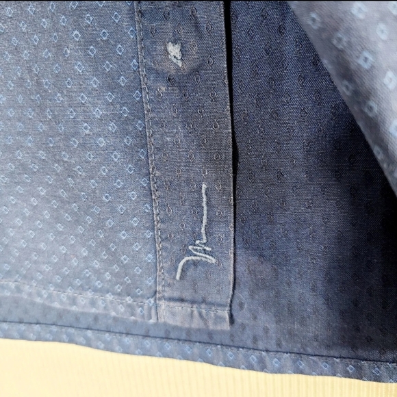 Marc Anthony Men's Shirt XL Slim Fit Button Up Short Sleeve Blue Cotton Casual - Picture 5 of 11